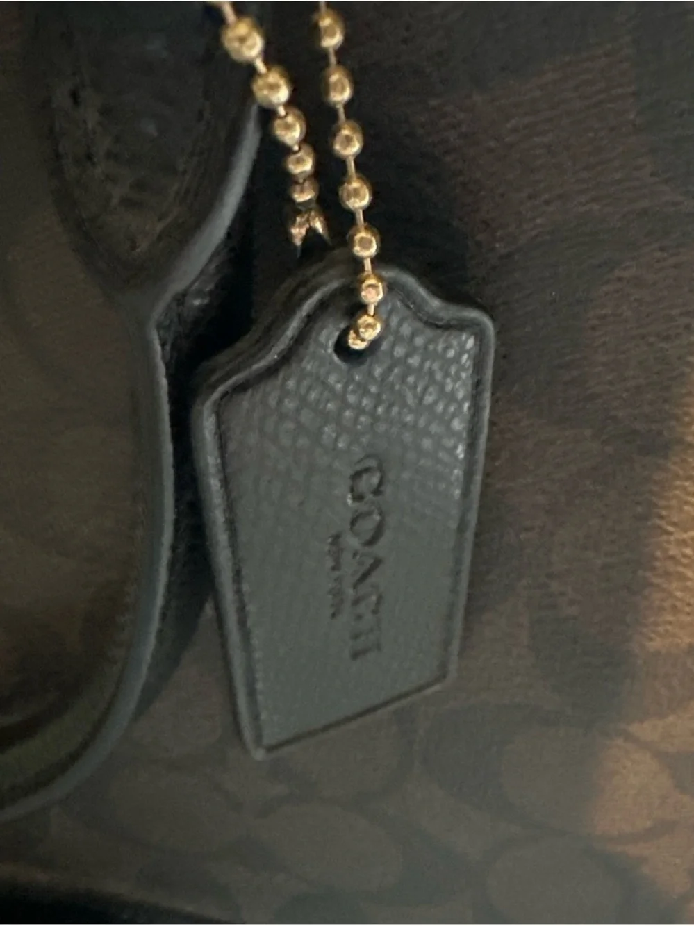 Coach Brown Signature Dome Satchel with Black Trim